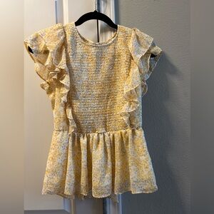 Yellow floral blouse